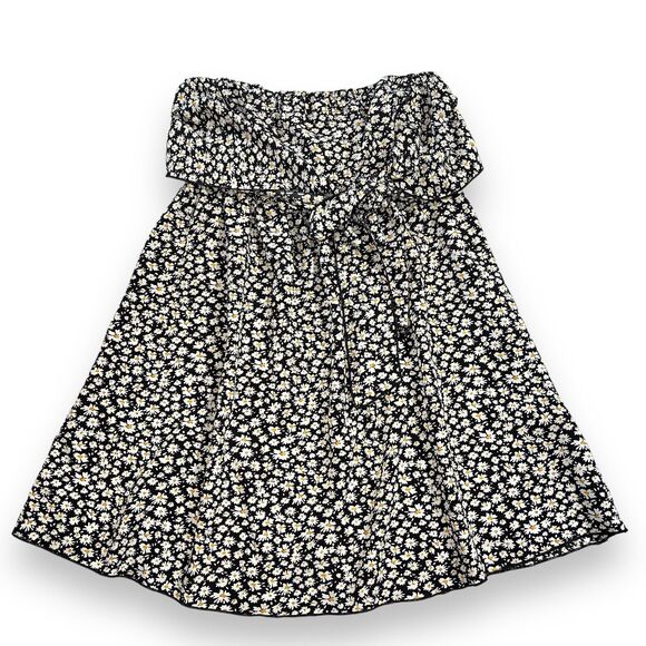 Shein Womens Strapless Sundress Mini Length Sunflower Print Pullover Size 0X - Picture 1 of 9